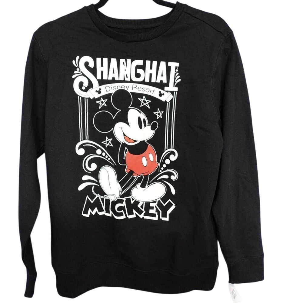 Disney Shanghai Resort Mickey Mouse Graphic Sweatshirt Black Size S